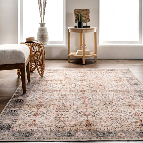 AreaRugs.com Machine Washable Wavaj Nwa1086A Beige Rug - AreaRugs.com - nwa1086a - 812