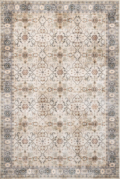 AreaRugs.com Machine Washable Wavaj Nwa1086A Beige Rug - AreaRugs.com - nwa1086a - 812