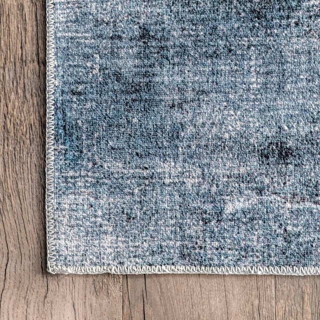 AreaRugs.com Machine Washable Wavaj Nwa1095A Blue Rug.