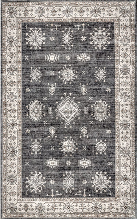 AreaRugs.com Machine Washable Wavaj Nwa1096A Charcoal Rug - AreaRugs.com - nwa1096a - 812