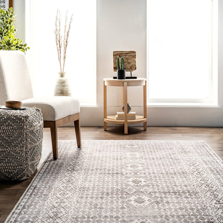 AreaRugs.com Machine Washable Wavaj Nwa1099A Light Gray Rug - AreaRugs.com - nwa1099a - 610