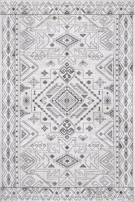 AreaRugs.com Machine Washable Wavaj Nwa1100A Light Gray Rug - AreaRugs.com - nwa1100a - 610