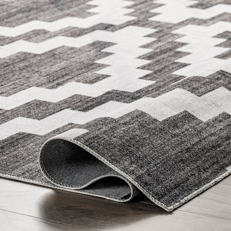 AreaRugs.com Machine Washable Wavaj Nwa1104A Gray Rug - AreaRugs.com - nwa1104a - 812