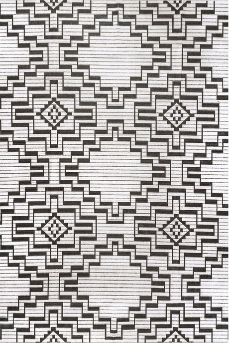 AreaRugs.com Machine Washable Wavaj Nwa1110A Charcoal Rug - AreaRugs.com - nwa1110a - 1016