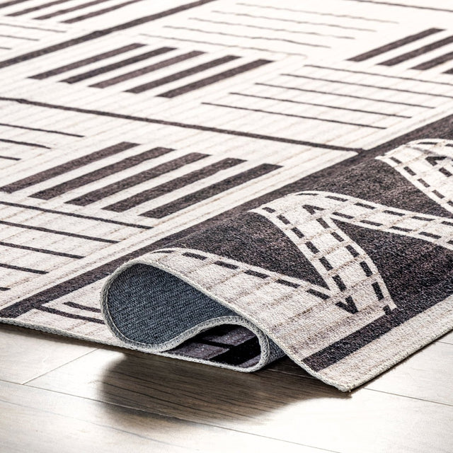 AreaRugs.com Machine Washable Wavaj Nwa1111A Charcoal Rug.