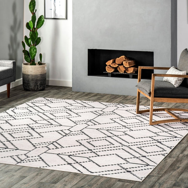 AreaRugs.com Machine Washable Wavaj Nwa1113A Ivory Rug.