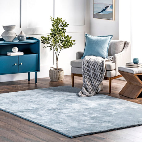 AreaRugs.com Machine Washable Wavaj Nwa1135D Light Blue Rug - AreaRugs.com - nwa1135d - 406