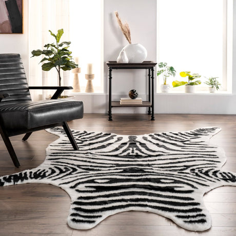 AreaRugs.com Machine Washable Wavaj Nwa1137A Black And White Rug - AreaRugs.com - nwa1137a - 62010