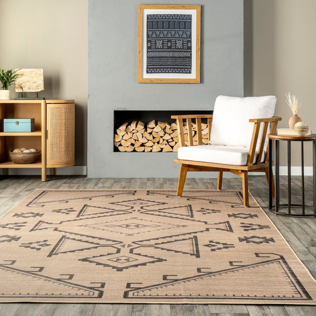 AreaRugs.com Machine Washable Wavaj Nwa1138A Natural Rug.