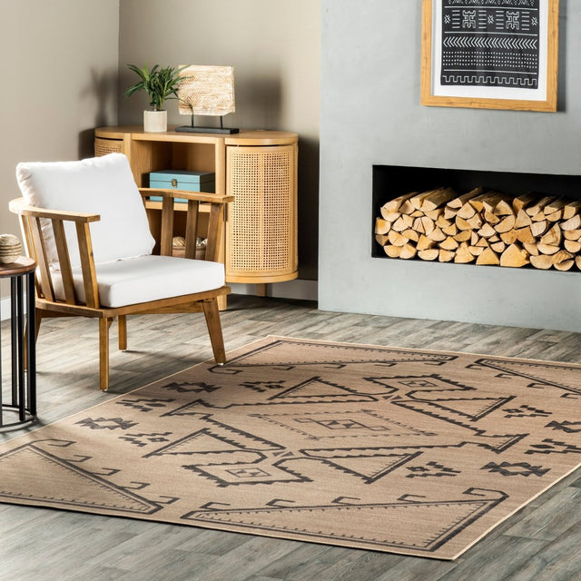 AreaRugs.com Machine Washable Wavaj Nwa1138A Natural Rug.