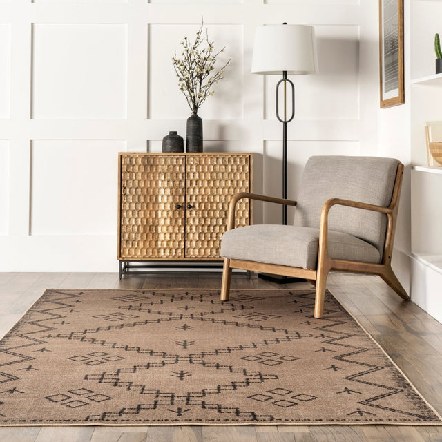 AreaRugs.com Machine Washable Wavaj Nwa1140A Natural Rug.