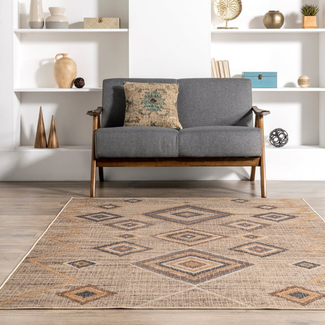 AreaRugs.com Machine Washable Wavaj Nwa1145A Natural Rug.