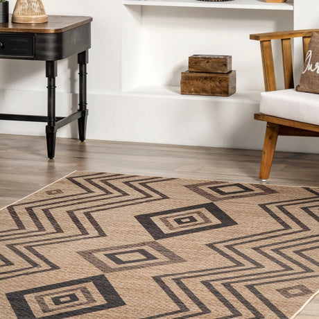 AreaRugs.com Machine Washable Wavaj Nwa1147A Natural Rug - AreaRugs.com - nwa1147a - 812