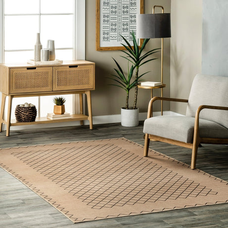 AreaRugs.com Machine Washable Wavaj Nwa1148A Natural Rug - AreaRugs.com - nwa1148a - 812