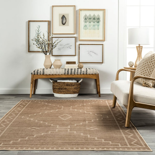 AreaRugs.com Machine Washable Wavaj Nwa1150A Natural Rug.