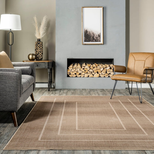 AreaRugs.com Machine Washable Wavaj Nwa1151A Natural Rug.