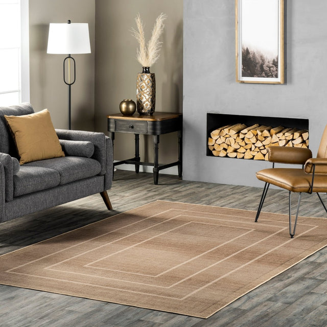 AreaRugs.com Machine Washable Wavaj Nwa1151A Natural Rug.