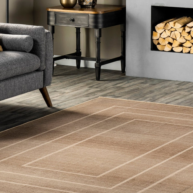 AreaRugs.com Machine Washable Wavaj Nwa1151A Natural Rug.