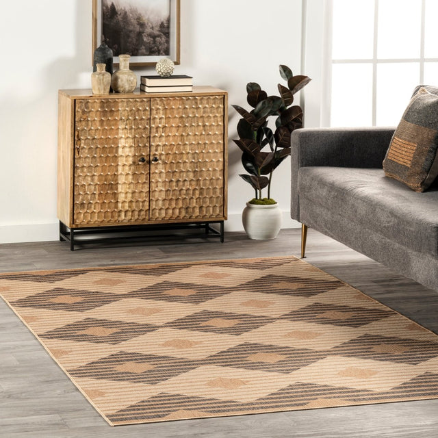 AreaRugs.com Machine Washable Wavaj Nwa1154A Natural Rug.