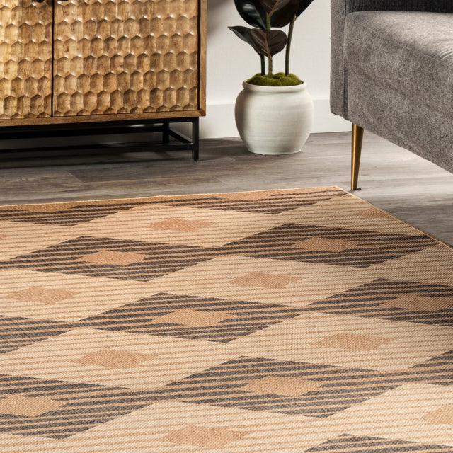 AreaRugs.com Machine Washable Wavaj Nwa1154A Natural Rug.