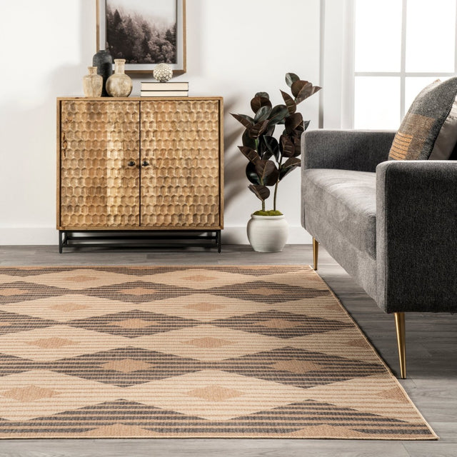 AreaRugs.com Machine Washable Wavaj Nwa1154A Natural Rug.