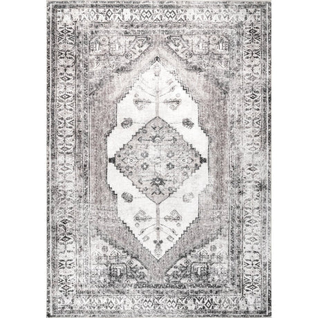 AreaRugs.com Machine Washable Wavaj Nwa1165A Light Gray Rug.