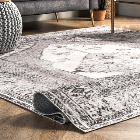 AreaRugs.com Machine Washable Wavaj Nwa1165A Light Gray Rug - AreaRugs.com - nwa1165a - 406