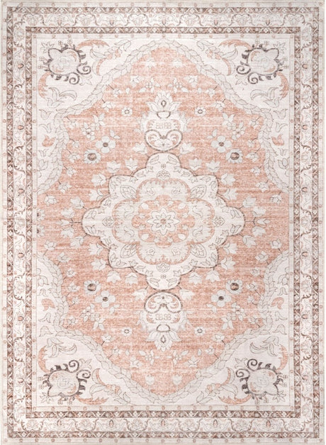 AreaRugs.com Machine Washable Wavaj Nwa1169A Peach Rug - AreaRugs.com - nwa1169a - 812