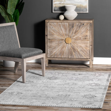 AreaRugs.com Machine Washable Wavaj Nwa1175C Light Gray Rug - AreaRugs.com - nwa1175c - 1016