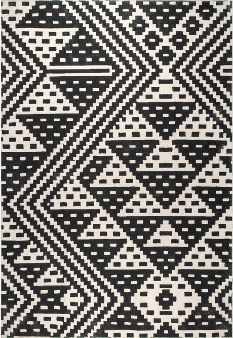 AreaRugs.com Machine Washable Wavaj Nwa1182A Black Rug - AreaRugs.com - nwa1182a - 812