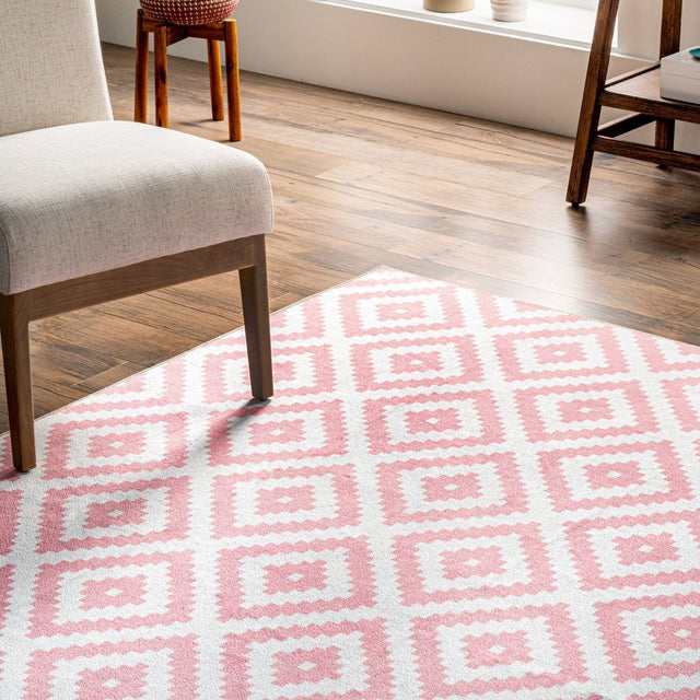 AreaRugs.com Machine Washable Wavaj Nwa1196C Pink Rug.