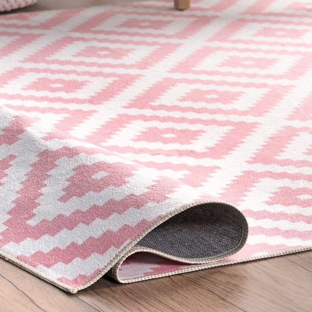 AreaRugs.com Machine Washable Wavaj Nwa1196C Pink Rug.