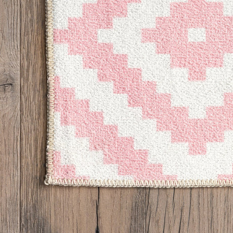 AreaRugs.com Machine Washable Wavaj Nwa1196C Pink Rug - AreaRugs.com - nwa1196c - 812