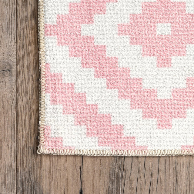 AreaRugs.com Machine Washable Wavaj Nwa1196C Pink Rug.