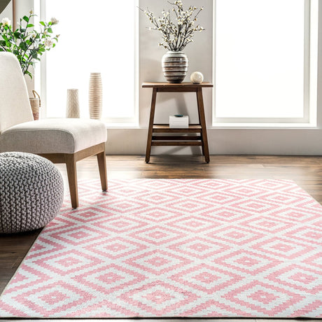 AreaRugs.com Machine Washable Wavaj Nwa1196C Pink Rug - AreaRugs.com - nwa1196c - 812