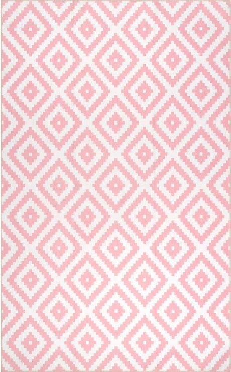 AreaRugs.com Machine Washable Wavaj Nwa1196C Pink Rug - AreaRugs.com - nwa1196c - 812