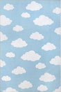 AreaRugs.com Machine Washable Wavaj Nwa1198A Light Blue Rug.