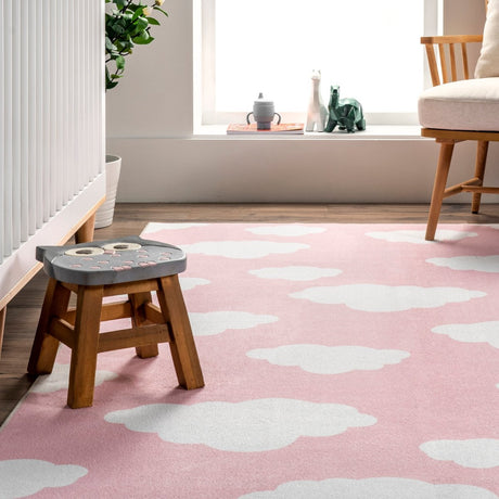 AreaRugs.com Machine Washable Wavaj Nwa1198B Pink Rug - AreaRugs.com - nwa1198b - 610