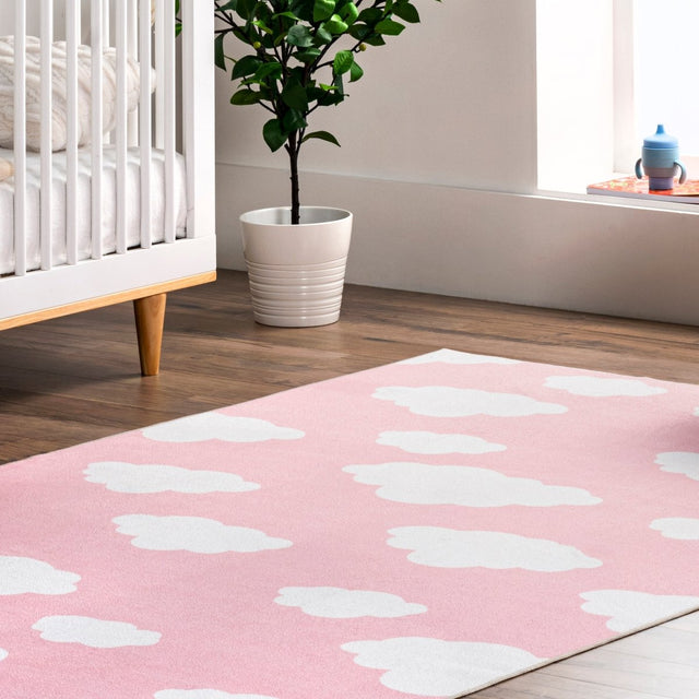 AreaRugs.com Machine Washable Wavaj Nwa1198B Pink Rug.