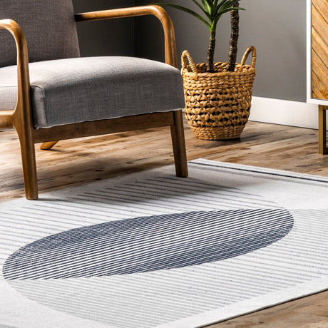 AreaRugs.com Machine Washable Wavaj Nwa1199A Gray Rug - AreaRugs.com - nwa1199a - 812