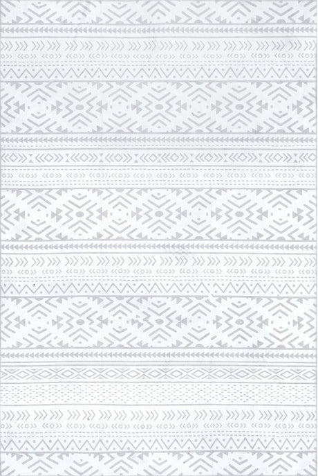 AreaRugs.com Machine Washable Wavaj Nwa1203A Light Gray Rug - AreaRugs.com - nwa1203a - 1016