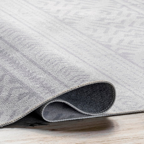 AreaRugs.com Machine Washable Wavaj Nwa1203A Light Gray Rug - AreaRugs.com - nwa1203a - 1016