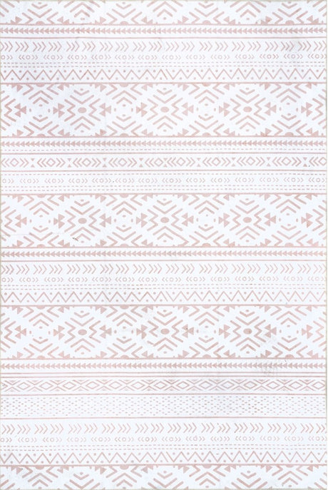 AreaRugs.com Machine Washable Wavaj Nwa1203B Pink Rug - AreaRugs.com - nwa1203b - 1016