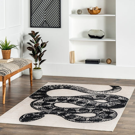 AreaRugs.com Machine Washable Wavaj Nwa1213A Black Rug - AreaRugs.com - nwa1213a - 812