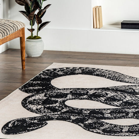 AreaRugs.com Machine Washable Wavaj Nwa1213A Black Rug - AreaRugs.com - nwa1213a - 812