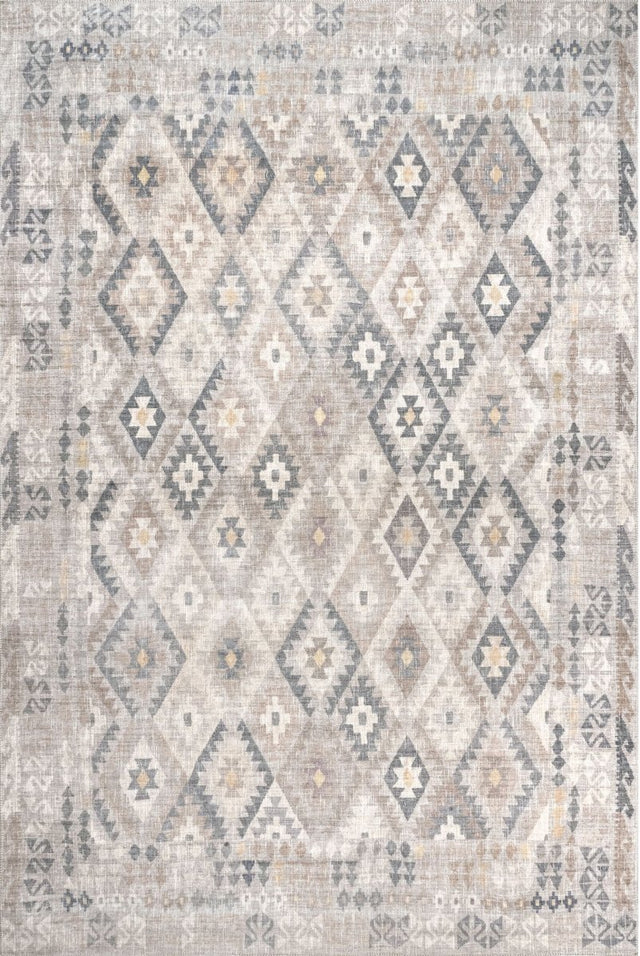 AreaRugs.com Machine Washable Wavaj Nwa1219A Beige Rug.