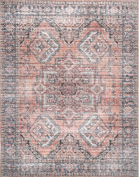 AreaRugs.com Machine Washable Wavaj Nwa1237A Rust Rug - AreaRugs.com - nwa1237a - 610