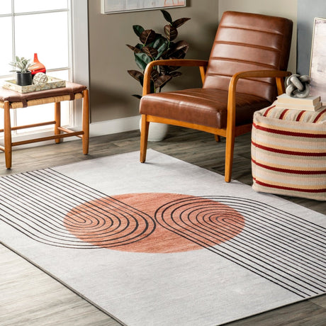 AreaRugs.com Machine Washable Wavaj Nwa1243A Beige Rug - AreaRugs.com - nwa1243a - 610