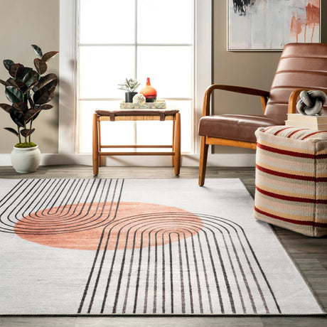 AreaRugs.com Machine Washable Wavaj Nwa1243A Beige Rug - AreaRugs.com - nwa1243a - 610