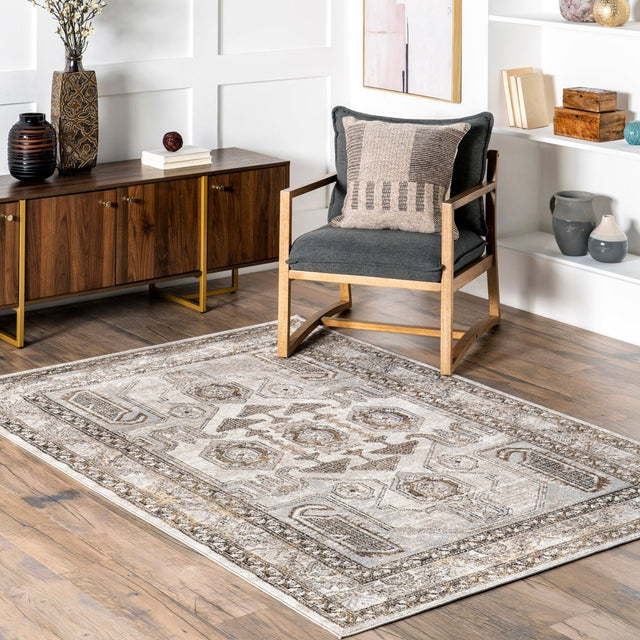 AreaRugs.com Machine Washable Wavaj Nwa1257A Beige Rug.